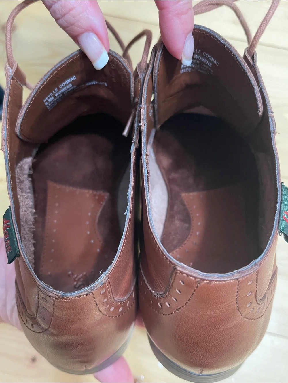 NWOT Vintage G.H. Bass & Co Cognac Leather Wingtip Oxford Lace-up Boots 9.5 - Picture 13 of 17
